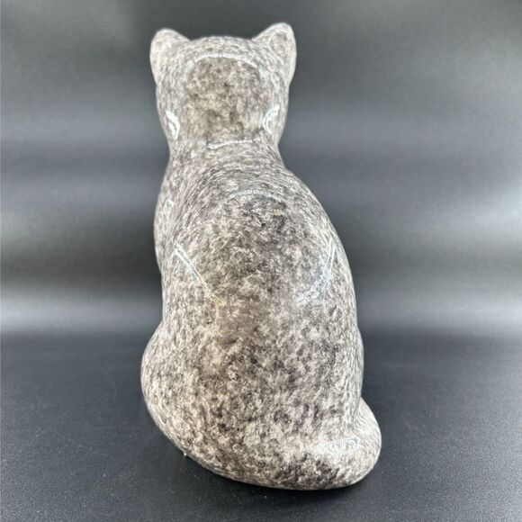 VTG, ELPA, Alcobaca, PT, Gray & White Speckled, Green Eyes, 8.5"H x 6"L x 4.5"W - Picture 4 of 10